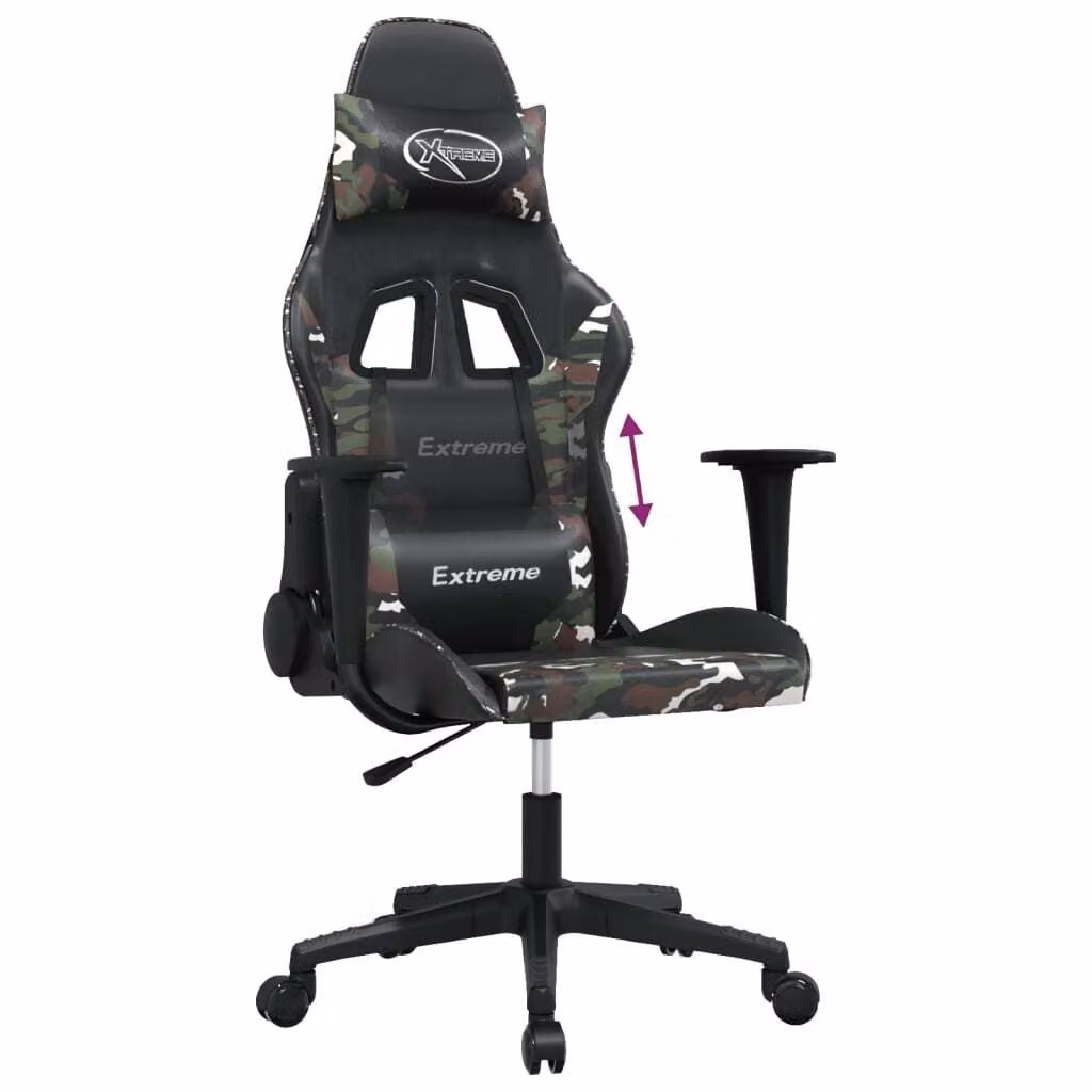 Sedia da Gaming Nero e Mimetico in Pelle finta