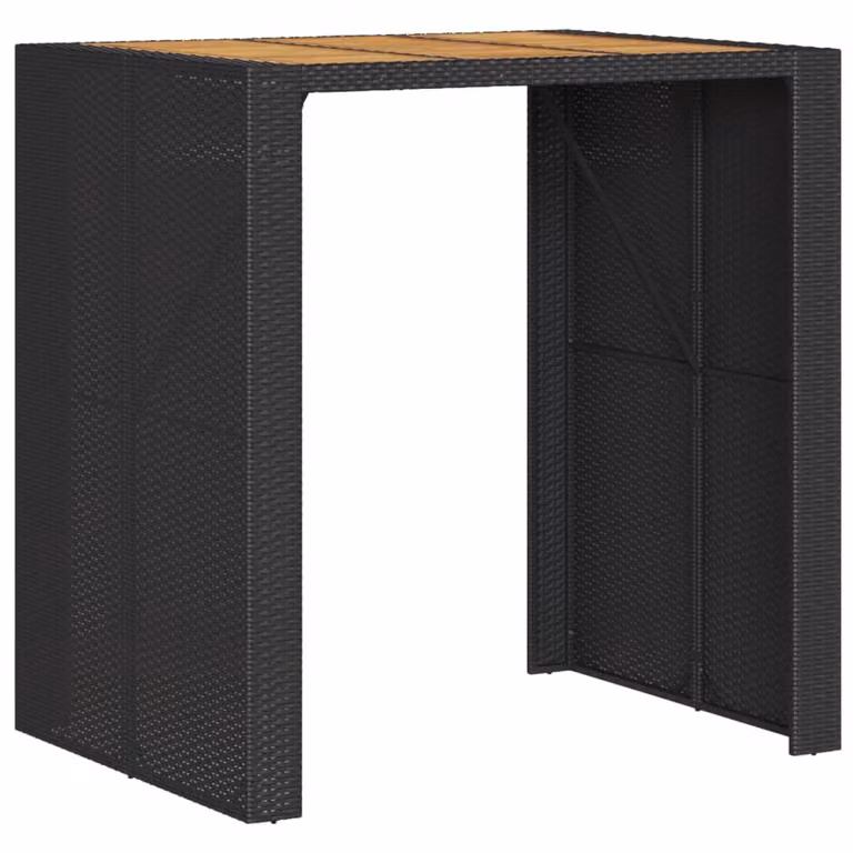 Tavolo Bar da Giardino Piano in Acacia 105x80x110 cm Polyrattan