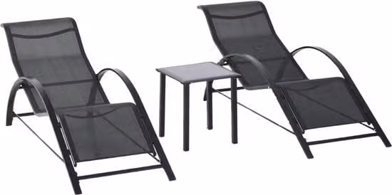 Set da giardino 3 pezzi - Divano esterno - Tavolo salotto - 2 posti - Resistente all'UV e all'acqua - Divano: 169x59x66cm - Tavolo salotto: 41x41x45cm