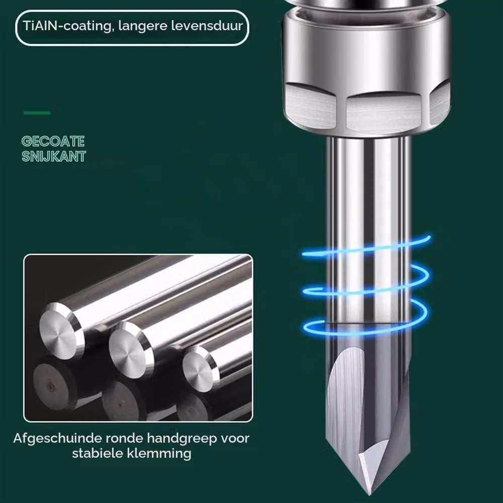 Fresatrice a V per scanalature - Diametro 4 mm - Angolo 60 gradi - Fresa con gambo in carburo