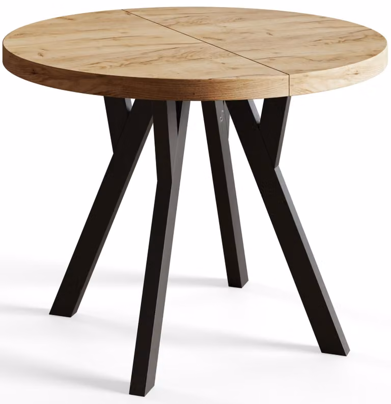 Alpi Moebel, Tavolo da Pranzo, Tavolo per Mangiare Allungabile, Diametro da 100 cm, Craft, Collezione Ovo