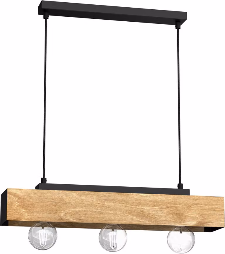Lampada a sospensione a fascio di legno 57 cm Miluza 3xE27 15W Luminex