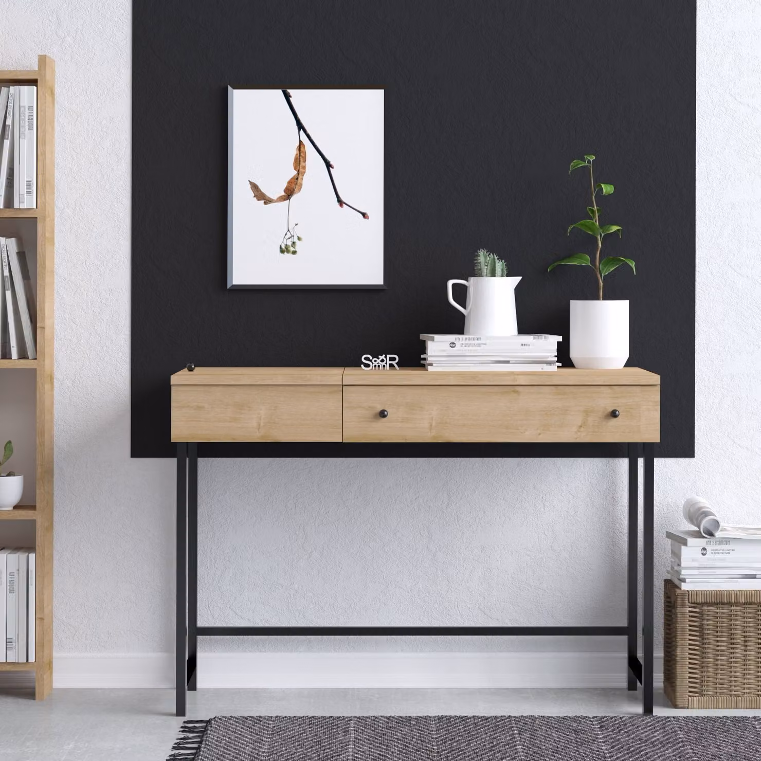 Skye Decor, Ren - Dec0085, Scrivania, in quercia, 100 % SLIPBOARD RIVESTITO DI MELAMINA, 100 x 45 x 74 cm