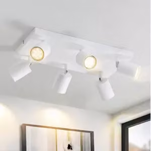 ZMH LED plafoniera bianca: lampada da soffitto GU10 6 fiamme 330° orientabile plafoniera industriale moderna per soggiorno camera da letto cucina corridoio