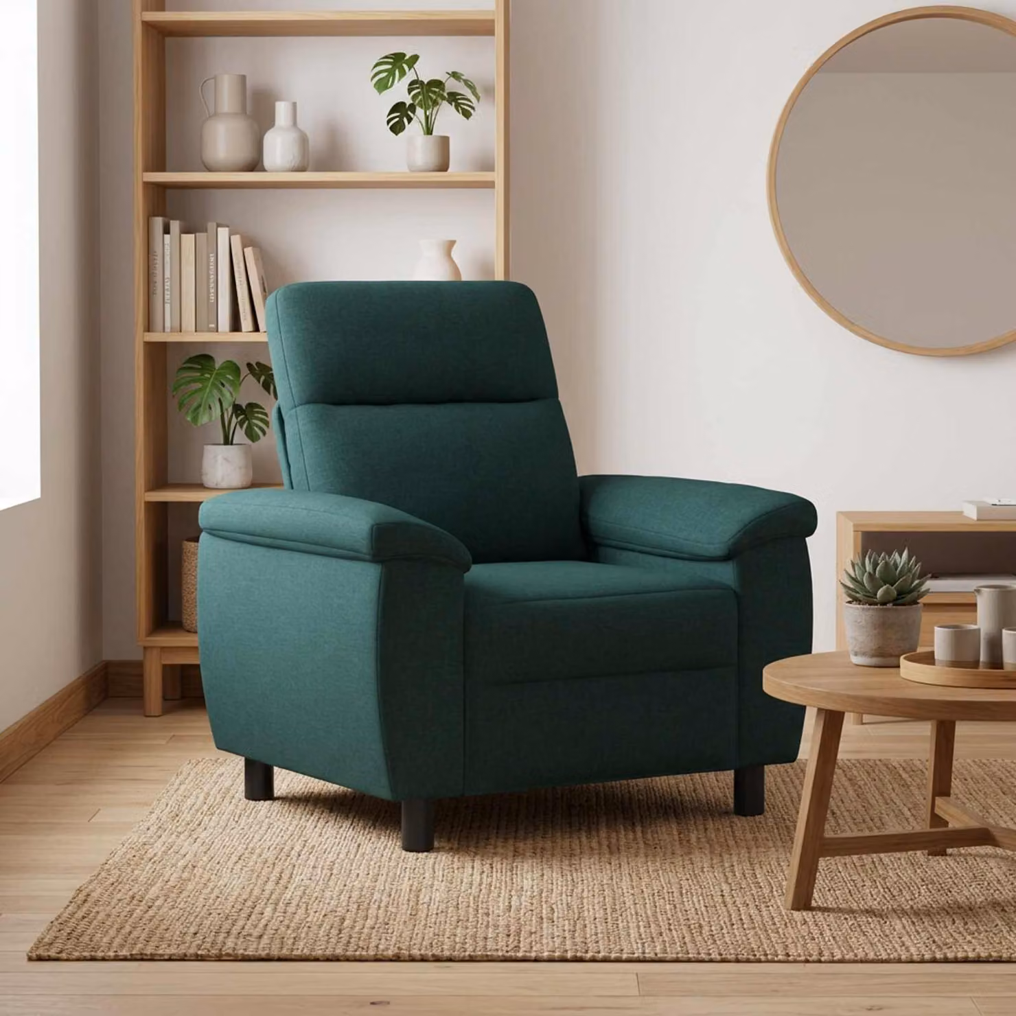 Divano moderno vidaXL in tessuto verde con struttura in metallo e plastica, L 95 cm x P 90 cm x H 95 cm