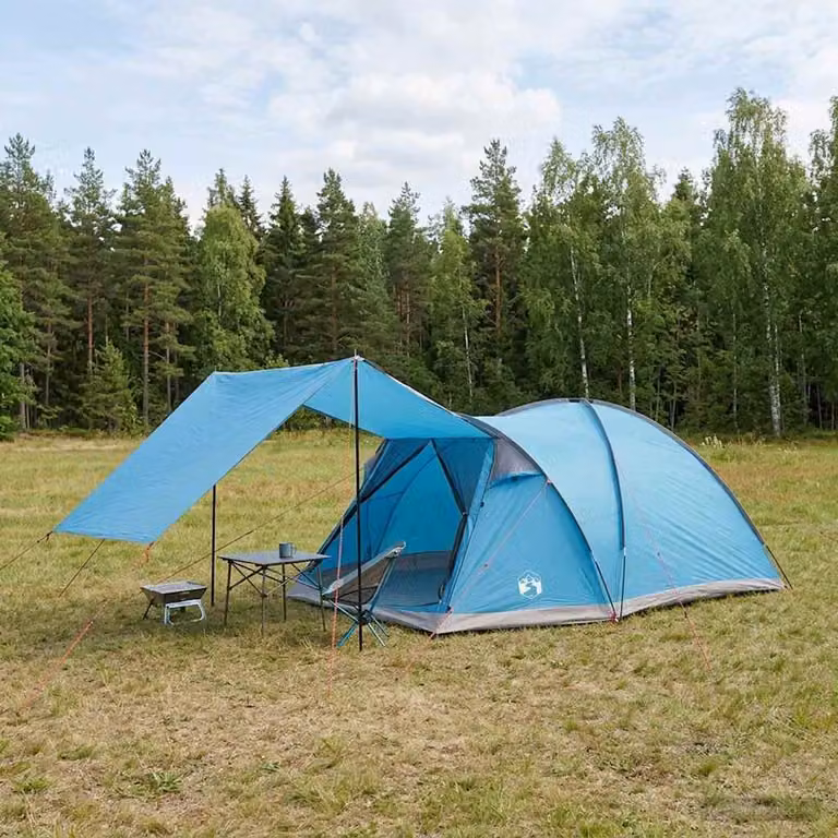 Tenda Capanna vidaXL per 6 persone in poliestere e acciaio, Blu