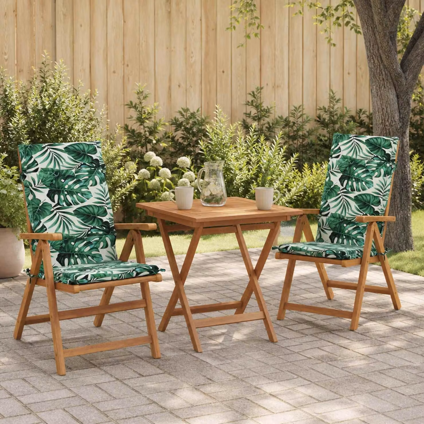 Set di 2 cuscini per sedia alta vidaXL GEMERT in poliestere, colore verde
