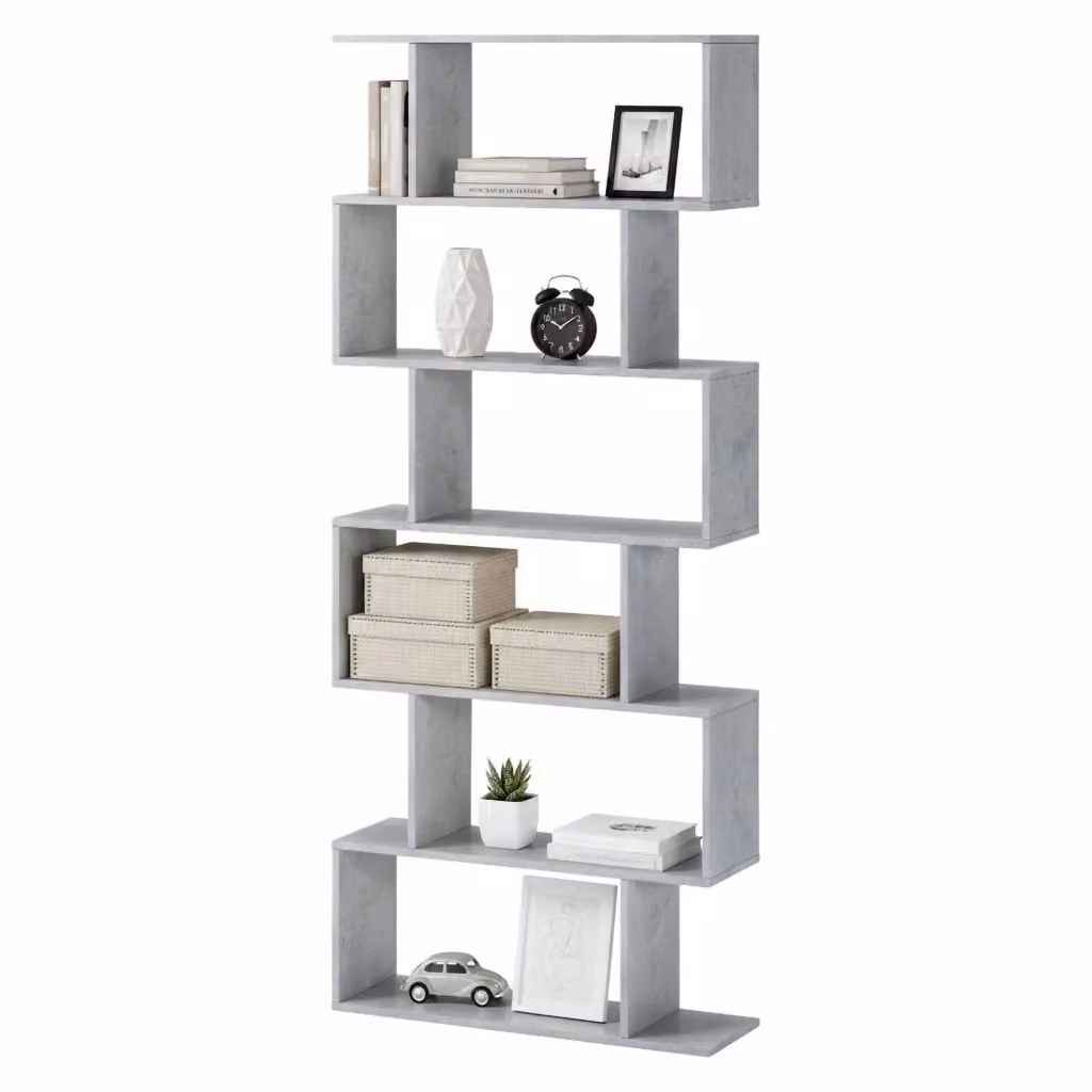 Libreria Clisi DMORA con 5 Ripiani, Grigio, L 80 cm x P 25 cm x H 191 cm – 2