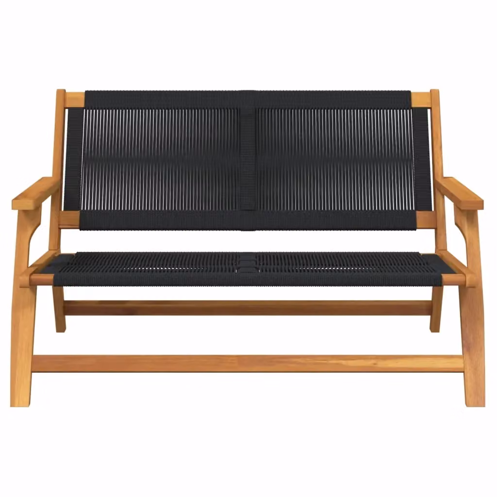 Panchina da giardino moderna vidaXL in legno di acacia nero e marrone con braccioli – 2