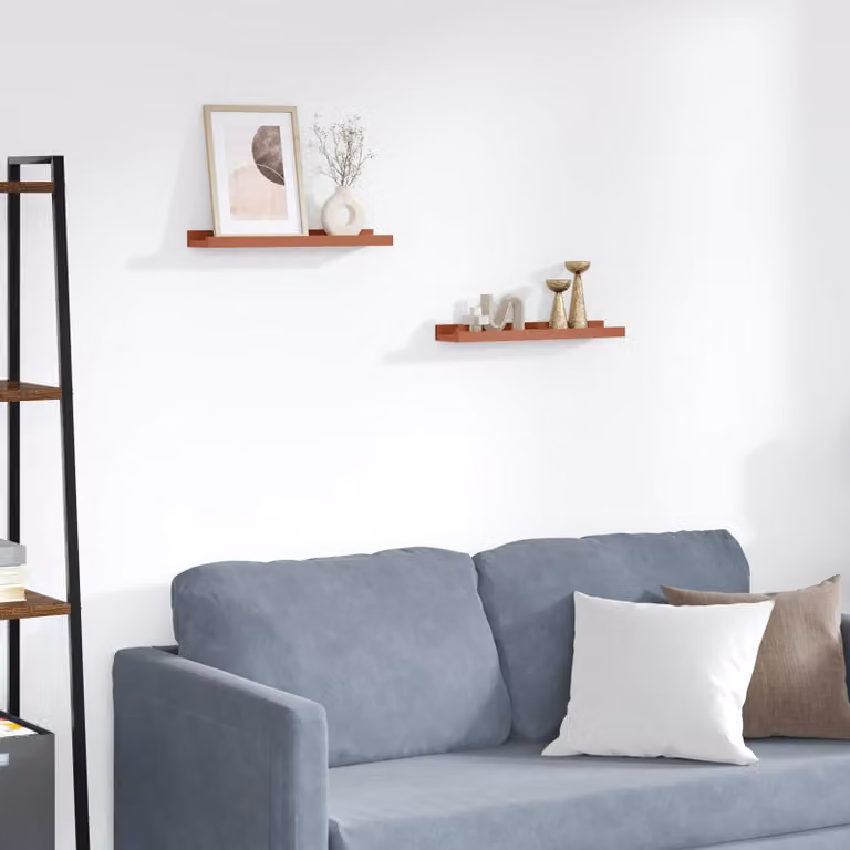 Set di 2 Scaffali da parete vidaXL in MDF, colore Rosso, L 40 cm x P 9 cm x H 3 cm