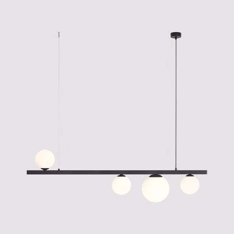 Lampada a sospensione Garda 4 ALDEX, dimmerabile, Nero, Soggiorno / Sala da pranzo, Metallo, Moderno, Lampada a sospensione