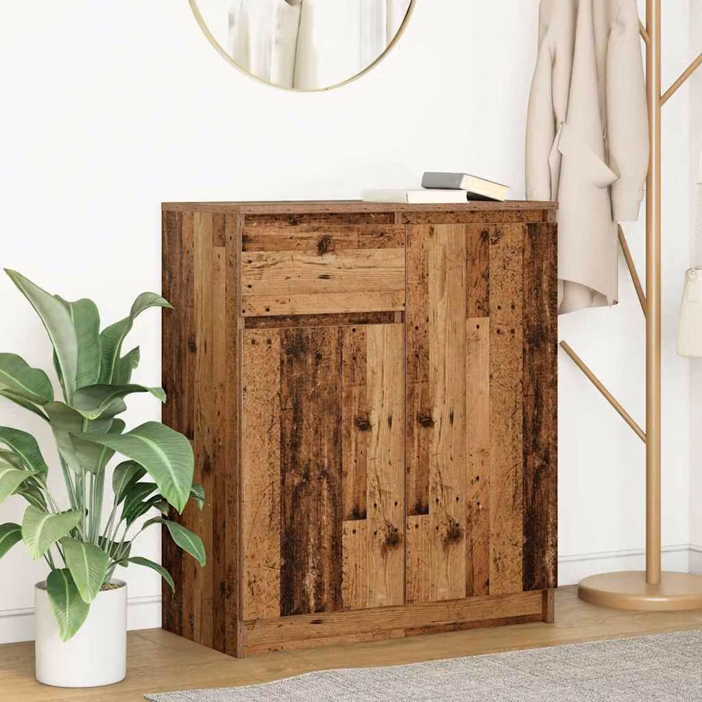 Credenza con cassetto vidaXL in legno antico marrone L: 71 cm, P: 35 cm, H: 84 cm
