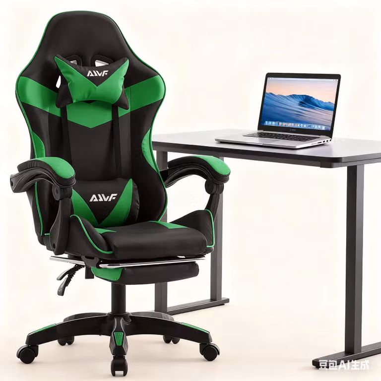 Sedia da ufficio – Sedia da gaming ergonomica con altezza regolabile e poggiatesta girevole – Verde