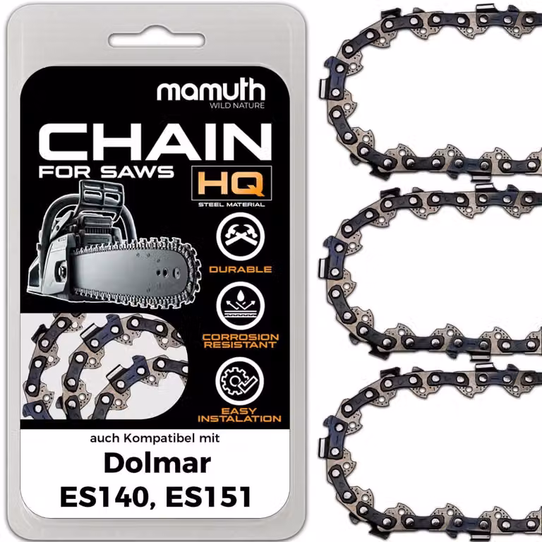 3 catene per motosega, lunghezza 40 cm, passo 1,3 mm, larghezza 3/8", modello 57 TG, compatibili con le motoseghe Dolmar ES140 e ES151
