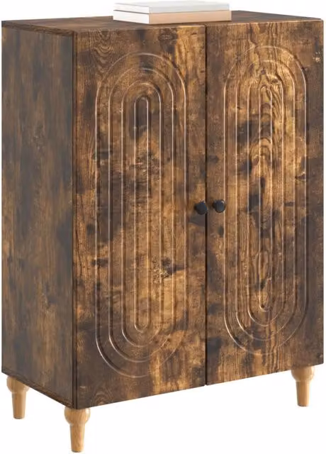 Credenza Buffet Moderna in Legno Rovere Fumo con Finitura Opaca L: 66 cm, P: 34,5 cm, H: 90 cm