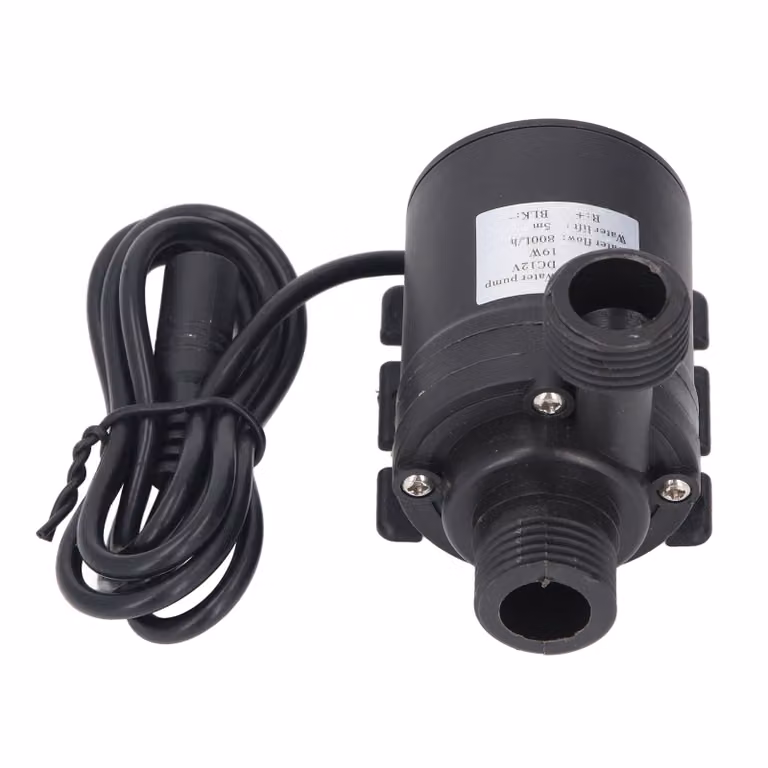 Pompa sommersa, prevalenza 5 m, portata 800 l/h, silenziosa, per fontane, idroponica, laghetti e acquari, ingresso/uscita 20 mm, 6–12 V CC