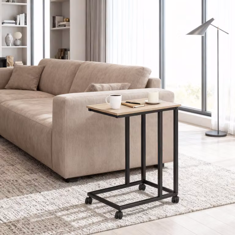 Tavolino da soggiorno industriale TecTake in legno rovere e metallo, L/P/H: 48 x 35 x 70 cm