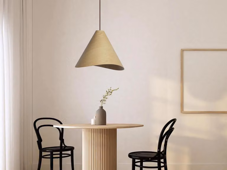 Lampada a sospensione in legno massello, attacco E27, 450W - Modello WRE012