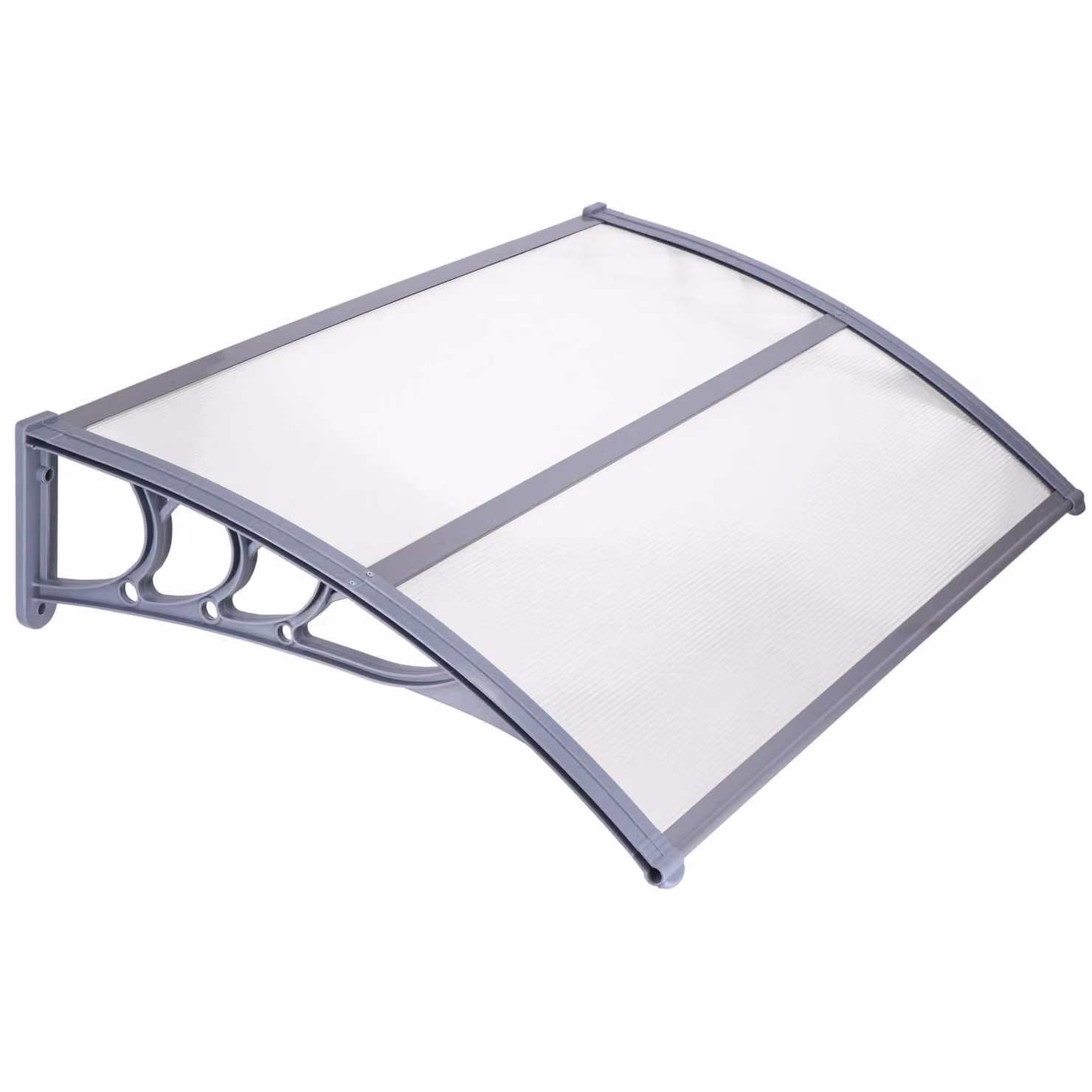 Tenda parasole - Trasparente - Plastica - Resistente ai raggi UV - 150 x 80 cm - Grigio