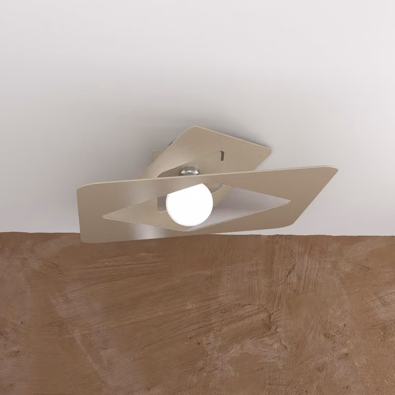 Plafoniera Industrial-Minimal Wacky Metallo Marrone 1 Luce E27