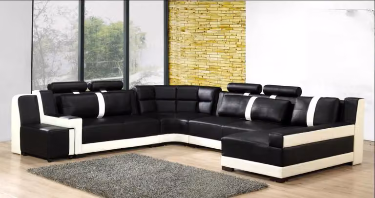 Ecksofa Polster Couch Sofa Wohnlandschaft Sitz Eck Garnitur Leder PH26