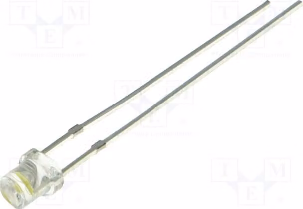 2 LED, angolo di emissione 120°, intensità luminosa 500÷750 mcd, 3 mm, luce calda: diodi LED concavi OSM5DK33C1A, tecnologia Through-Hole (THT), 3 mm