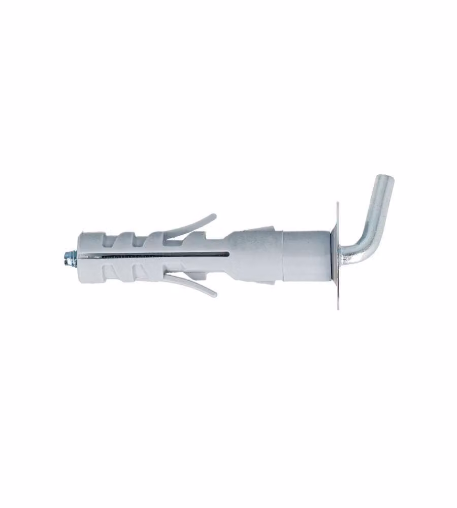 Tasselli in nylon Diam. 9 x 52 prolungati con gancio corto 6 pz.