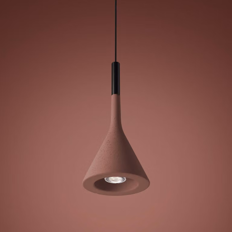 Foscarini Lampada a sospensione Aplomb, dimmerabile, Rosso, Cucina, calcestruzzo / cemento, Design, Lampada a sospensione