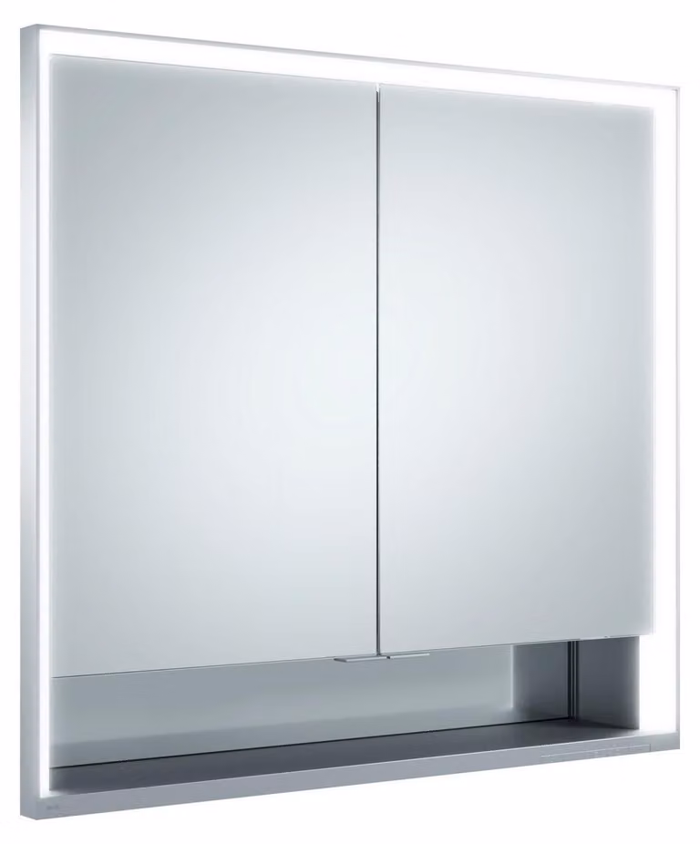 KEUCO Royal Lumos armoire de toilette encastrable 2 portes, porte courte, avec miroir chauffant, 800mm, 14312171304, 14312171304