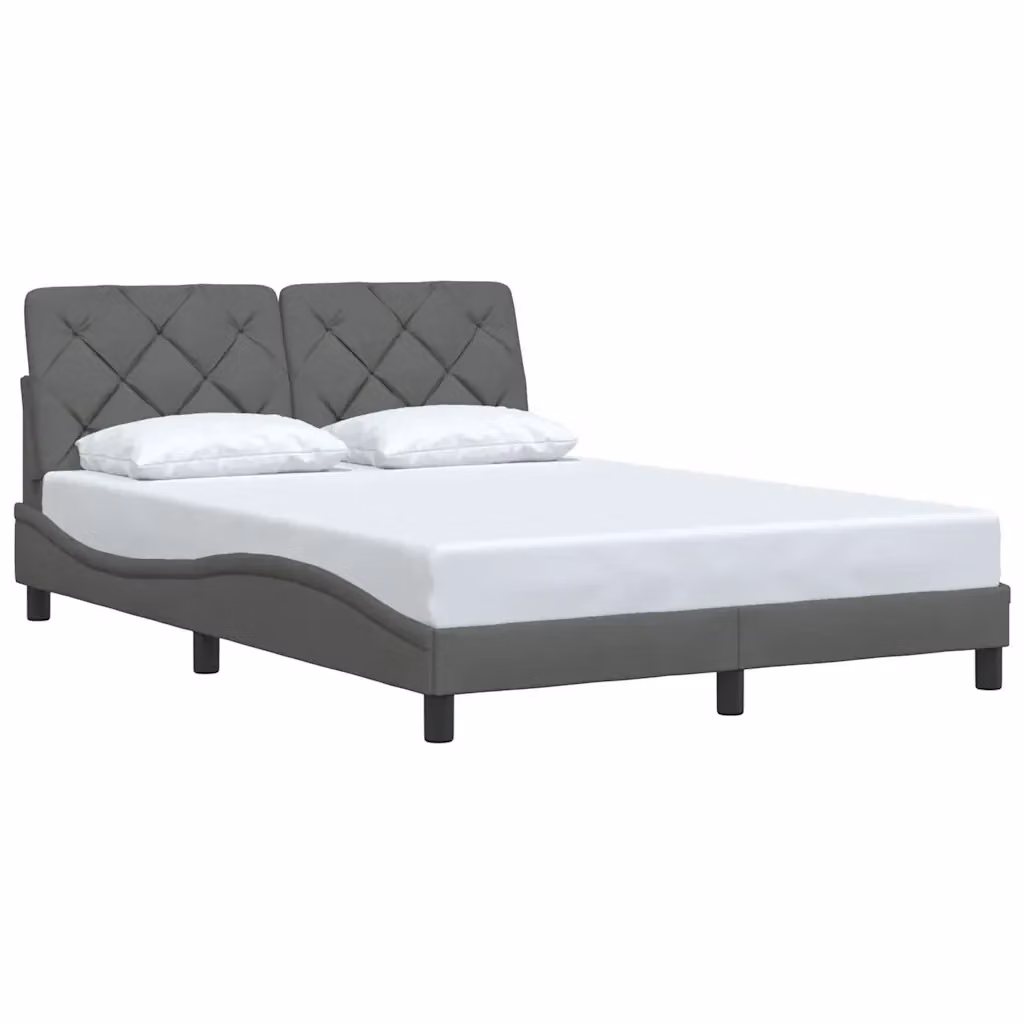 Giroletto vidaXL in tessuto Grigio con doghe in legno L/P: 140 x 200 cm – 2
