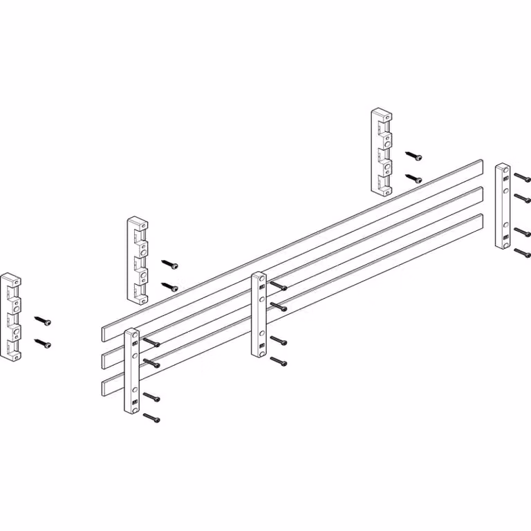 Modulo sbarra collettrice ABN 3FB/2RE 60 mm con rame 30x5 mm, a 3 poli, EBM 70 mm MTSC32743