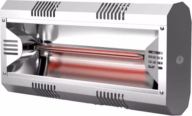 HATOR Silver 79104 Lampada Riscaldatore Infrarossi 2000 W con Staffe Parete | MO-EL