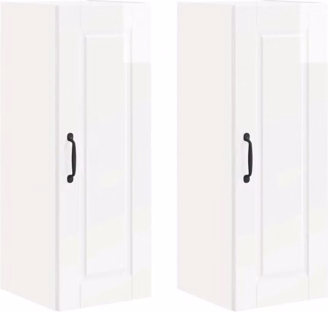 Pensile da cucina | Armadietto a muro PORTO 2 pz Bianco Lucido 30 x 31 x 80 cm