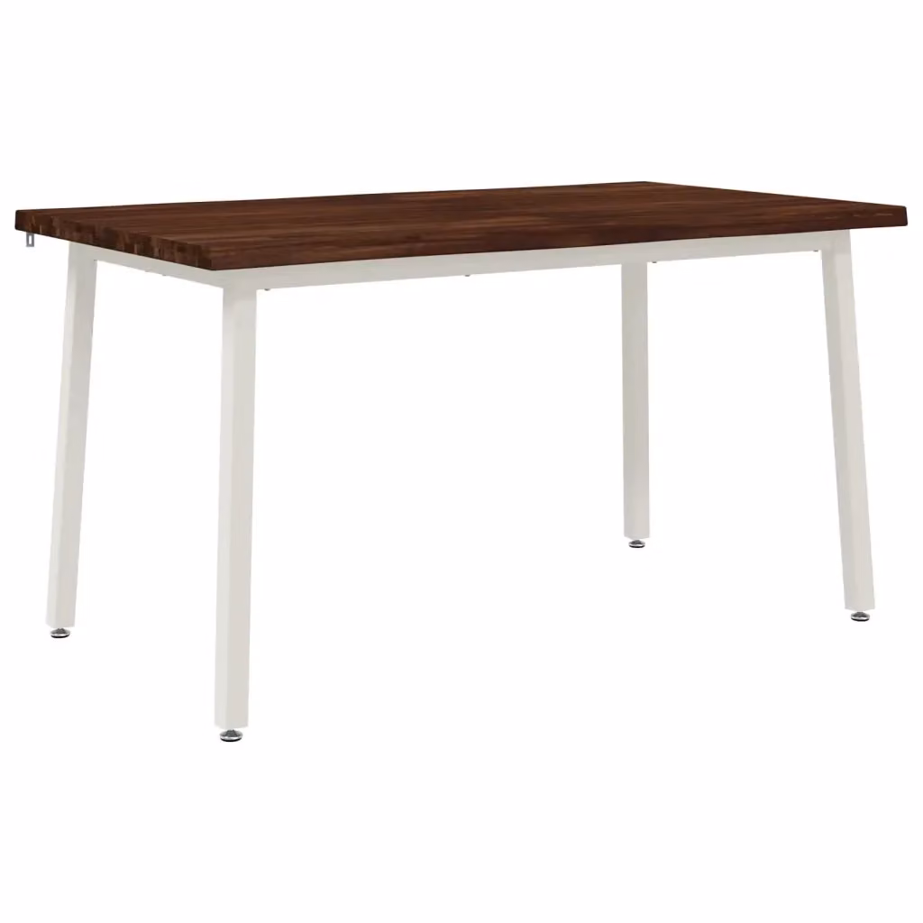 Tavolo da pranzo rettangolare moderno vidaXL in legno di acacia con bordo naturale e gambe in metallo, L: 140 cm, P: 80 cm, H: 75 cm – 2