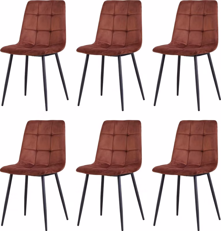 Set di 6 sedie da sala da pranzo marroni Mesa