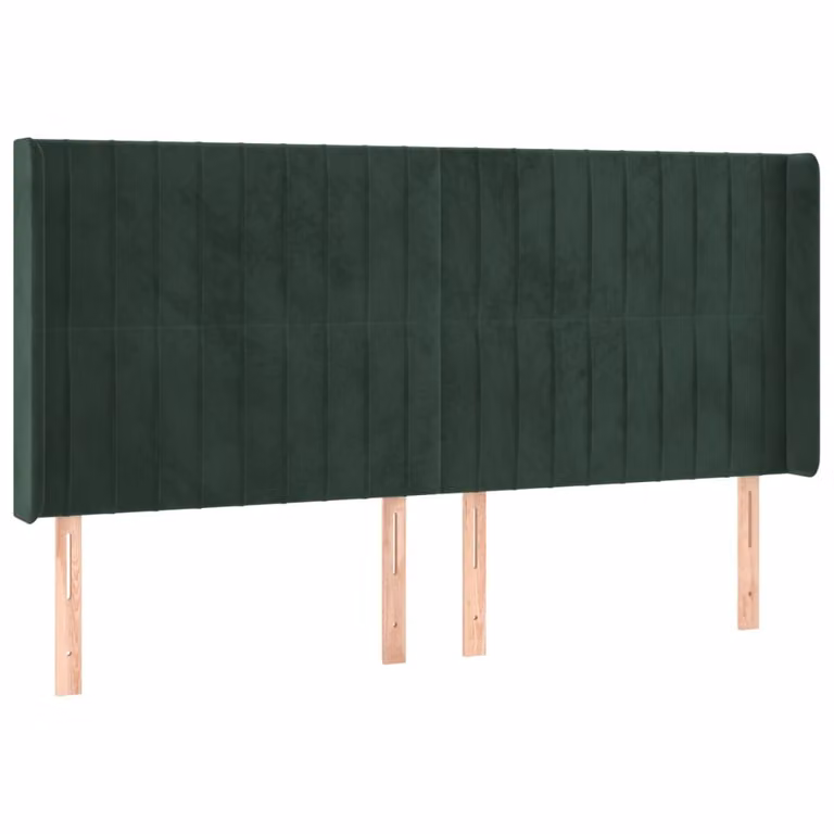 Testiera ad Orecchio Verde Scuro 163x16x118/128 cm in Velluto