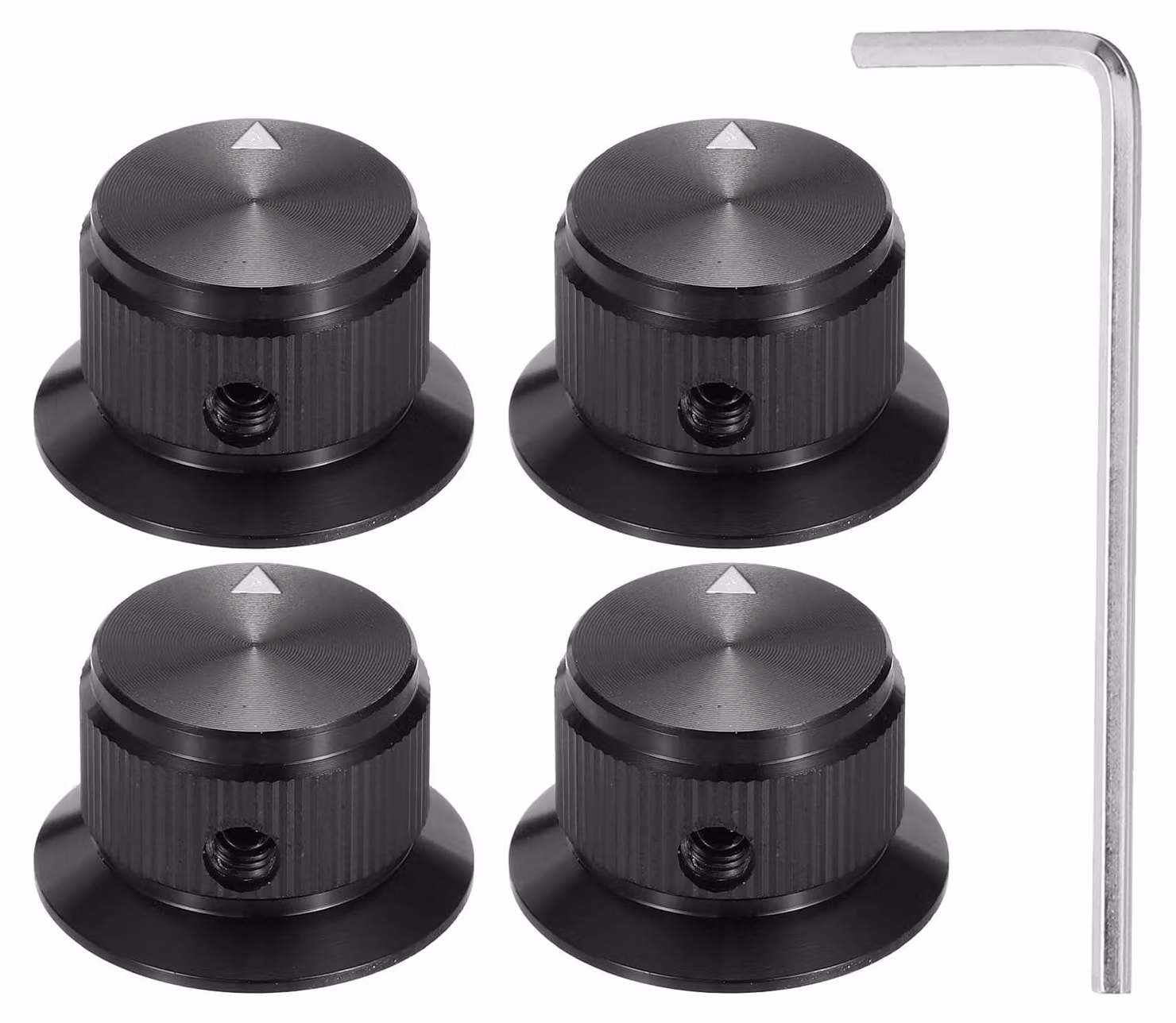 Set di manopole per potenziometri in alluminio - 4 pezzi, diametro 1/4" (6mm)
