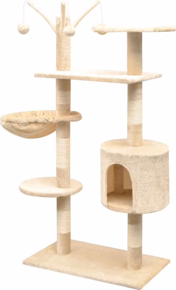 Albero per Gatti con Tiragraffi Sisal 125 cm Beige