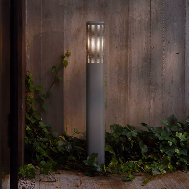 Nordlux Lampione Sidara 95 Seaside, antracite, alluminio, IP44, E27 Sidara, dimmerabile, Alluminio / Grigio / Zincato, Alluminio, Moderno
