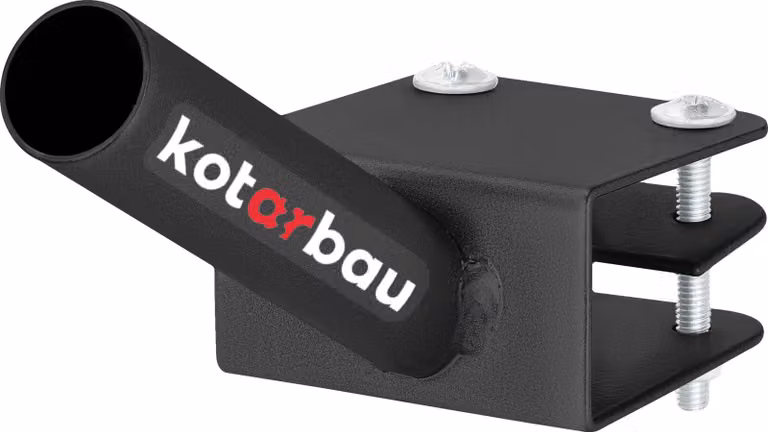 KOTARBAU® Portabandiera 1-fold per un'asta di bandiera Montaggio su balaustra 170 mm verniciato a polvere nero Portabandiera bandiera Asta di bandiera verniciata a polvere