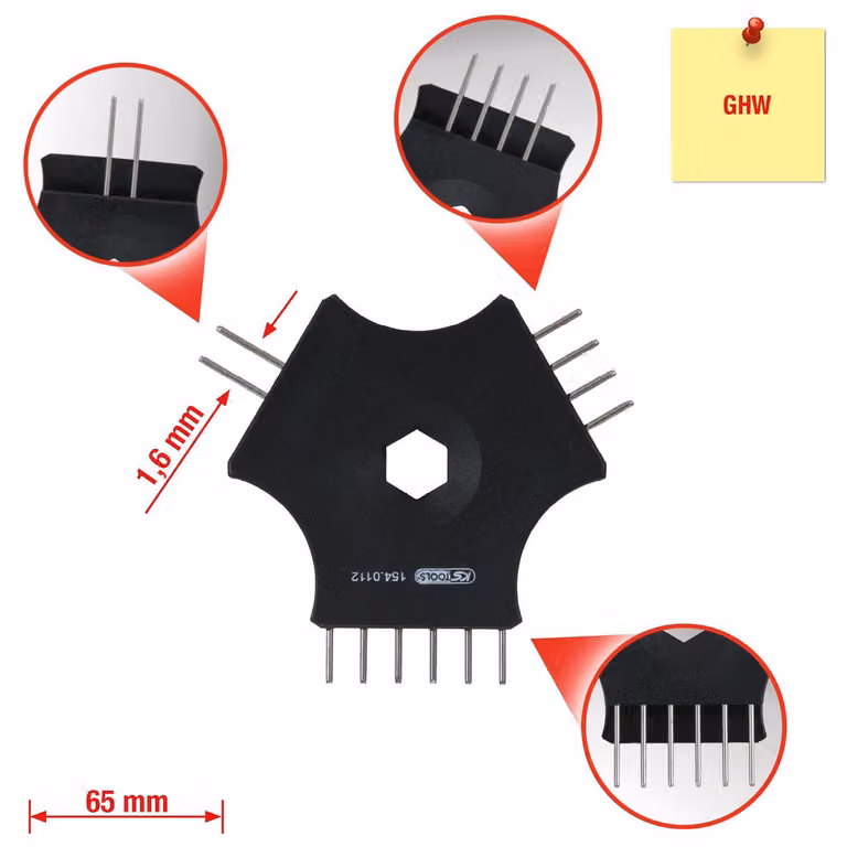 KS TOOLS 154.0112 Attrezzo di sblocco per tappi piatti / tondi