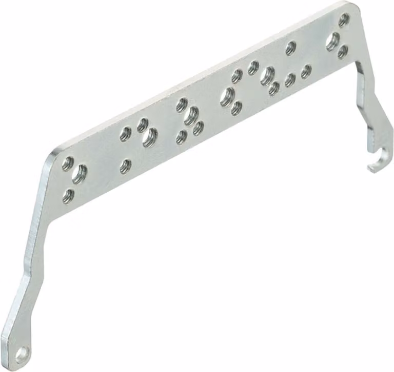HARTING Staffa di schermatura per contenitori con attacco e boccola, forma costruttiva alta, dimensione 24B, adatta per Han-Modular Materiale: acciaio - 1