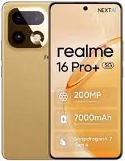 Smartphone Realme 16 Pro+ 5G Gold con display da 6,8 pollici, 12GB RAM e 512GB di memoria interna
