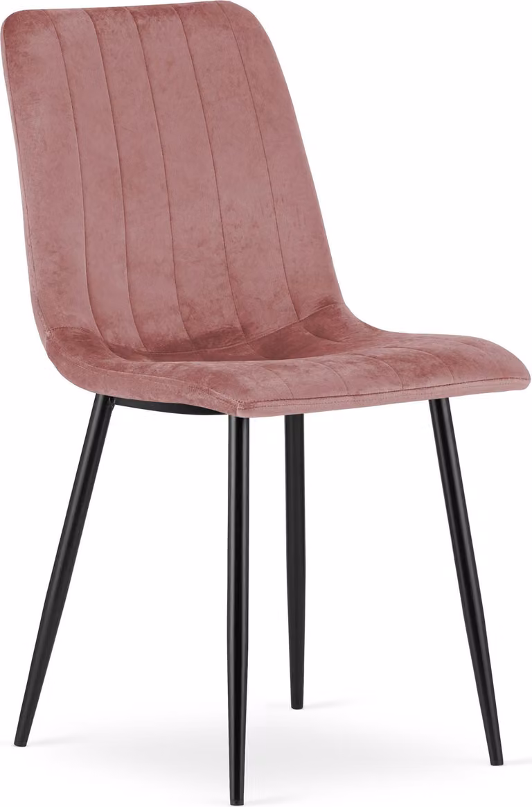 Sedia LAVA - velluto rosa / gambe nere x 1
