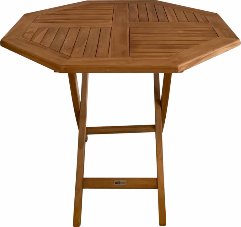 AXI Sana Tavolo da giardino pieghevole in legno di teak ottagonale | Mobile da pranzo pieghevole per l'esterno | Set da pranzo per 4 persone | 100 x 100 x 75 cm