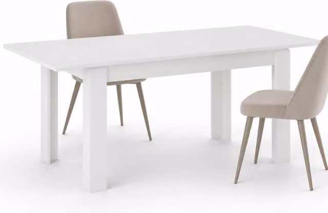 Tavolo da Pranzo 120x80 Allungabile fino a 170 cm Rettangolare in Legno Bianco