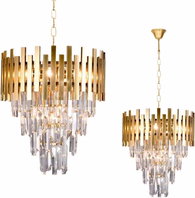 Lampadario in cristallo Aspen ML6000 9xE14 oro Milagro