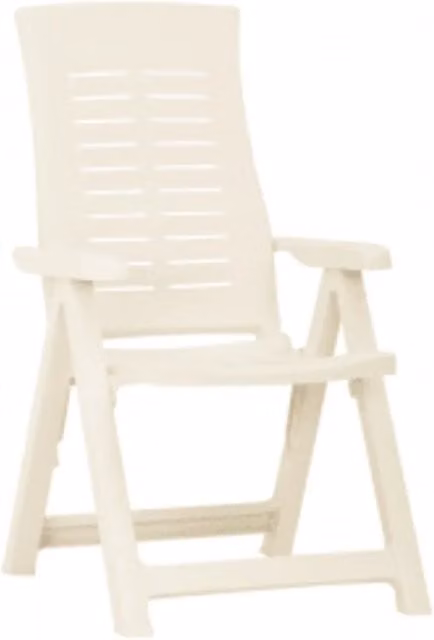 Set di 2 sedie da giardino impilabili in plastica bianca con braccioli e finitura opaca