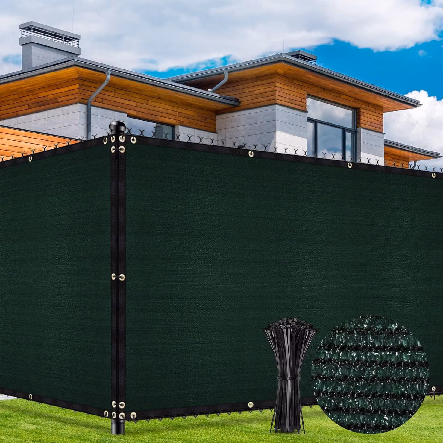 Elzusha - Schermo per la privacy, dimensioni 1,5m x 10m, con protezione UV