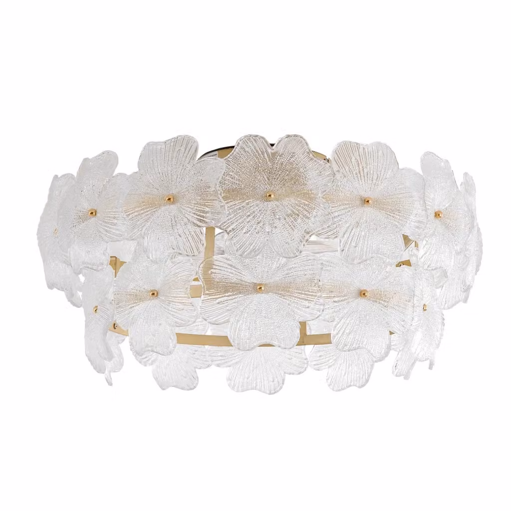 Ventilatore da soffitto con luce REDOM Oro e Vetro trasparente, con telecomando e controllo app, L 55 cm x P 55 cm x H 23,5 cm – 2